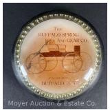 Antique Paperweight: 'The Buffalo Spring and Gear Co.' Buffalo, NY, 3.5'w