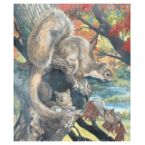 James R. Fleming Painting on Board 'Home Invasion', Dated 1990, Unframed 20'x16'