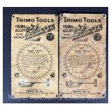 (2) Trimo Tools 45° Angle Chart Tin Promotional Sign, 6.5'x3.5'