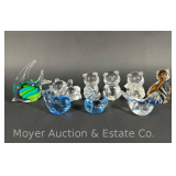 Group of Fenton Glass Bears with Other Glass Animals, 2.5'-5'h