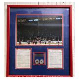 New York Rangers & Columbus Blue Jackets, Feb. 24th 2007 Framed Photo, Roster Sheets and Medallions