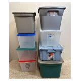 (8) Asst. Plastic Storage Totes