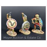 (3) Greek Soldiers by Conte, CCC Series, Pewter, 3'h
