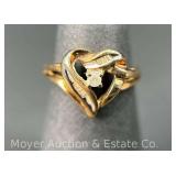 Ladies 10K Gold Ring with Diamonds, 2.0 dwt.