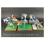 (6) Dallas Cowboys Versus Other Teams Football Figure Dioramas, Wood Basses, Figures Approx. 5'-7'h