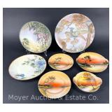 (7) China Plates and Dishes, Mostly Noritake and Nippon, Some Moriage, 5'-10.5'w