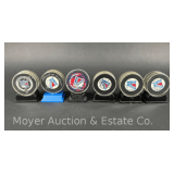 (6) New York Rangers Autographed Hockey Pucks