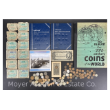 Group of Foreign Coins, Paper Money, Soviet Bank Note, Canadian Cents, Etc.