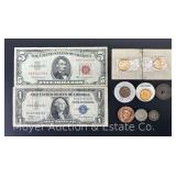 $1 Silver Certificate, Red Seal $5 Bill, Large Cents, Shield Nickel, Three-Cent Nickel, Etc.