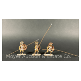(3) Greek Soldiers by East of India, Pewter, Soldiers are 2.5'h not Including Spears