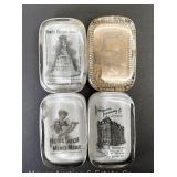 (4) Vintage Advertising Paperweights, 4'x2.5'