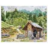 R. Hal Burriss Watercolor Painting 'The Still', Signed, Unframed 18.5'x24'