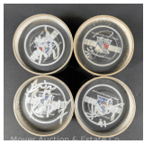 (4) New York Rangers Autographed Hockey Pucks