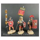 (3) Roman Soldiers by Conte, SPQR Series, Pewter, 3'-4.5'h