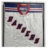 Mike Richter Autographed New York Rangers Jersey, Faded Signature, Framed, 24'x22'