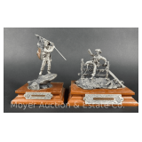 (2) Small Chilmark Statues: 'Stars and Bars' and 'First Flag', J.B. Barmum 1989 and 1990, 5'-6'h