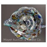 Art Glass Leaf Bowl, 10.5'w