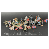 Group of Asst. Civil War Toy Soldiers, Metal and Plastic, 2.5'-4'h