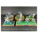 (6) Dallas Cowboys Figure Dioramas, Wood Basses, Figures Approx. 5'-7'h