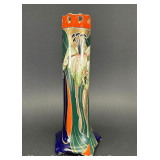 Art Nouveau Style Single Stem Vase, Made in Austria, 9.5'h