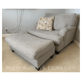 Large Ashley Furniture Accent Chair with Ottoman, 48"w