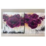 Pair of Floral Canvas Prints, 27.5"x27"