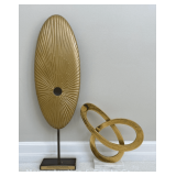 Pair of Abstract Metal Art Sculptures, 15"-34"h