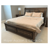 King Size Bed Frame with 2 Storage Drawers, Mattress and Box Spring Sell Separately, 81"w