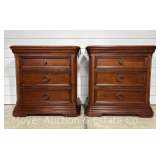 Pair of Cherry 3 Drawer Night Stand, 30.5” x 17” Top, 30”h