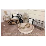 Group of Decorative, Baskets, Etc.