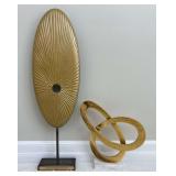Pair of Abstract Metal Art Sculptures, 15'-34'h