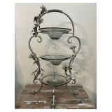 (3) Tier Serving Stand, Glass Plates, 29"h