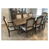 Ashley Furniture 9 Piece Dining Set, 94"x40" Tabletop Incl. 17" Leaf, 2 Captains Chairs and 6 Dining Chairs