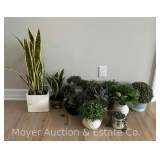 Group of Tabletop Faux Potted Plants, Approx. 5"-30"h