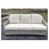 Resin Wicker Sofa, with Cushions, 80” Wide