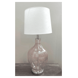 Pair of Pink Glass Table Lamps, 27"h