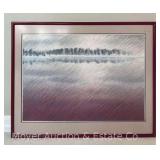 Watercolor on Paper Landscape, Artist Signed, Framed 32.5"x40" Overall