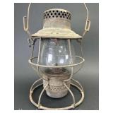 Adlake No. 100 IHB Railroad Lantern, with Clear Unmarked Globe, 10"h