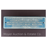 Louisville and Nashville Railroad Equipment Trust Plaque, Steel, 5.5"x19"