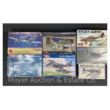 (7) Monogram Plastic Model Plane Kits, 1/48 and 1/72 Scale, 1 Sealed in Plastic, with Original Boxes