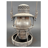Adlake NKP Railroad Lantern, with Unmarked Clear Globe, 10"h