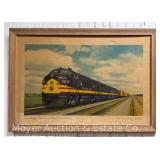 Northern Pacific Railway Print on Board, Framed 22"x32"