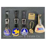 Group of Railroad Related Watch Fobs