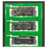 (3) Bowser HO Scale B&LE 70 Ton Ballast Cars, with Original Boxes