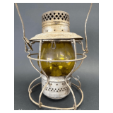 Handlan NYCS Railroad Lantern, with Unmarked Yellow Globe, 9.5"h