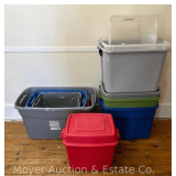 Group of Asst. Plastic Storage Totes, Missing Lids