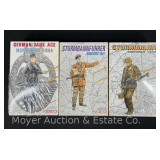 (3) Dragon Warrior Series Plastic Model Kits, 1/16 Scale, 2 Sealed in Plastic, with Original Box