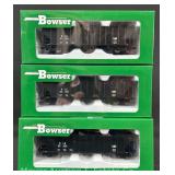 (3) Bowser HO Scale B&LE 100 Ton Hopper Cars, with Original Boxes