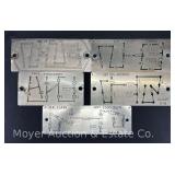 (5) Railroad Brake Cylinder Diagrams, Stainless Steel, 10"-13"w