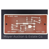 Railroad Brake Cylinder Diagram Plaque, Steel,  7.5"x16"